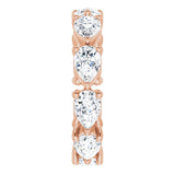 14K Gold Pear Lab-Grown Diamond Eternity Band – 6x4 mm Stones - Rose Gold - view 4
