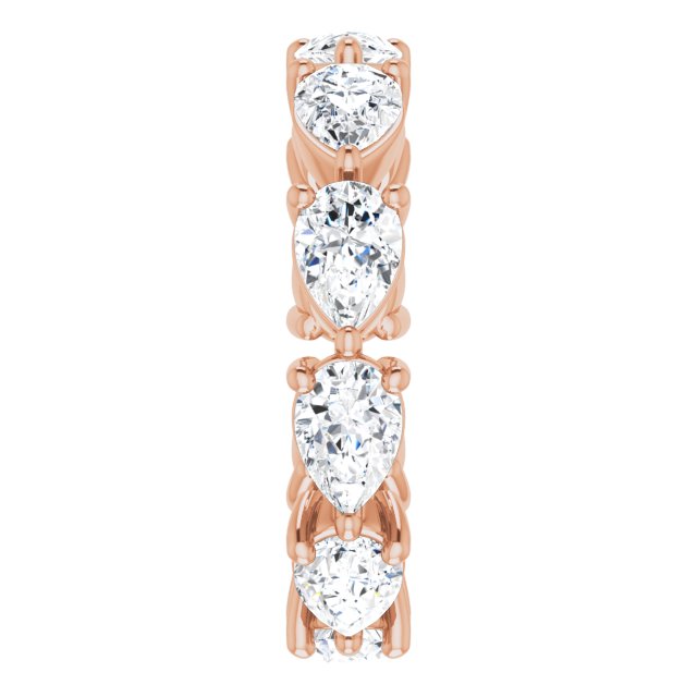 14K Gold Pear Lab-Grown Diamond Eternity Band – 6x4 mm Stones - Rose Gold - view 4