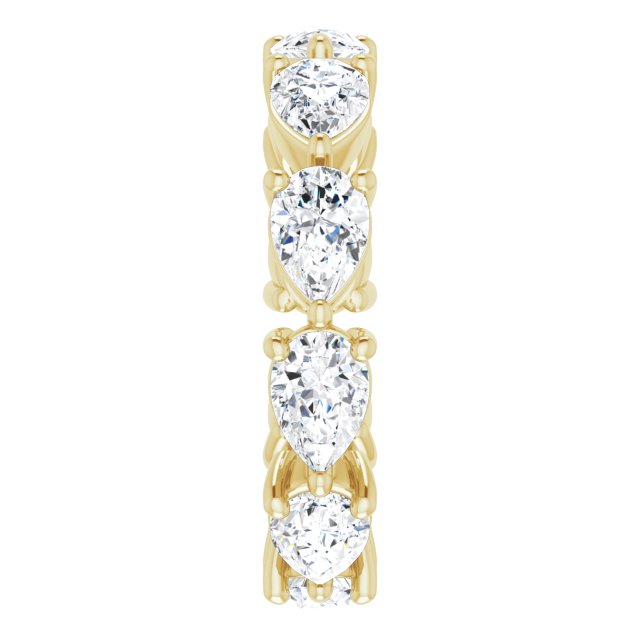 14K Gold Pear Lab-Grown Diamond Eternity Band – 6x4 mm Stones - Yellow Gold - view 4