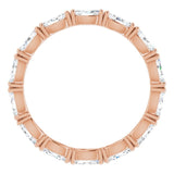 14K Gold Marquise Lab-Grown Diamond Eternity Band – 4.3x2.25 mm Stones - Rose Gold - view 2