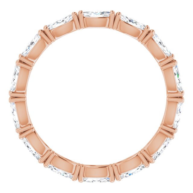 14K Gold Marquise Lab-Grown Diamond Eternity Band – 4.3x2.25 mm Stones - Rose Gold - view 2