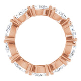14K Gold Pear Lab-Grown Diamond Eternity Band – 6x4 mm Stones - Rose Gold - view 2