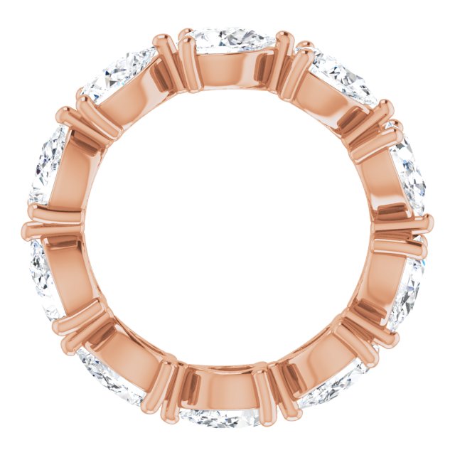 14K Gold Pear Lab-Grown Diamond Eternity Band – 6x4 mm Stones - Rose Gold - view 2