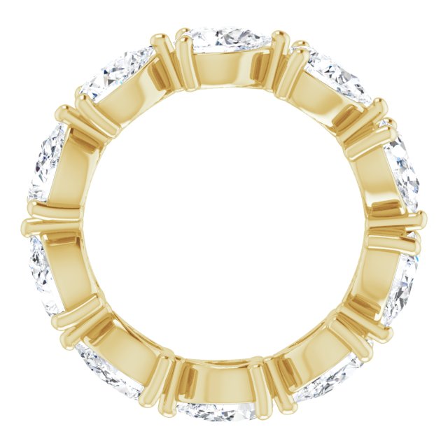 14K Gold Pear Lab-Grown Diamond Eternity Band – 6x4 mm Stones - Yellow Gold - view 2