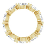 14K Gold Pear Natural Diamond Eternity Band – 6x4 mm Stones - Yellow Gold - view 2