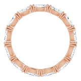 14K Gold Marquise Natural Diamond Eternity Band – 4.5x2.5 mm Stones - Rose Gold - view 2