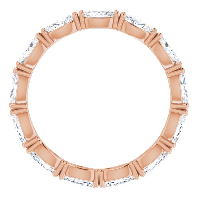 14K Gold Marquise Natural Diamond Eternity Band – 4.5x2.5 mm Stones - Rose Gold - view 2