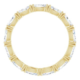 14K Gold Marquise Natural Diamond Eternity Band – 4.5x2.5 mm Stones - Yellow Gold - view 2