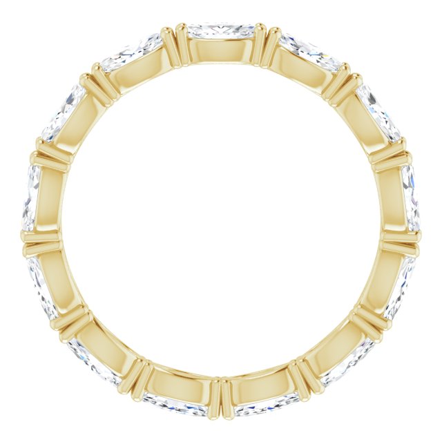 14K Gold Marquise Natural Diamond Eternity Band – 4.5x2.5 mm Stones - Yellow Gold - view 2