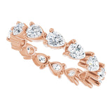 14K Gold Pear Natural Diamond Eternity Band – 4x3 mm Stones - Rose Gold - view 5