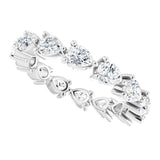 Platinum Pear Lab-Grown Diamond Eternity Band – 4x3 mm Stones - view 5