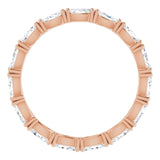 14K Gold Marquise Natural Diamond Eternity Band – 4x2 mm Stones - Rose Gold - view 2