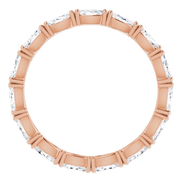14K Gold Marquise Lab-Grown Diamond Eternity Band – 4x2 mm Stones - Rose Gold - view 2