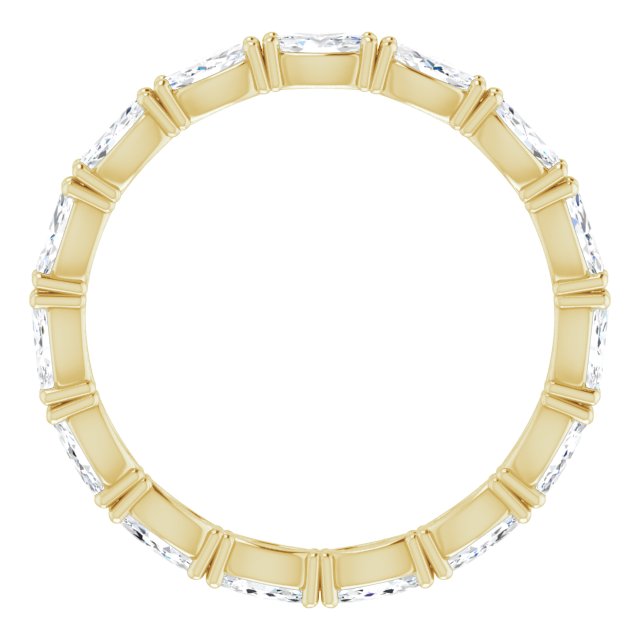 14K Gold Marquise Natural Diamond Eternity Band – 4x2 mm Stones - Yellow Gold - view 2