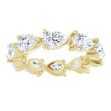 14K Gold Pear Lab-Grown Diamond Eternity Band – 6x4 mm Stones - Yellow Gold - view 3