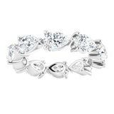 Platinum Pear Lab-Grown Diamond Eternity Band – 6x4 mm Stones - view 3