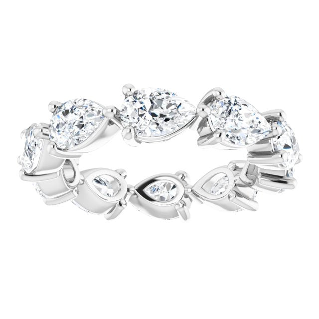Platinum Pear Lab-Grown Diamond Eternity Band – 6x4 mm Stones - view 3