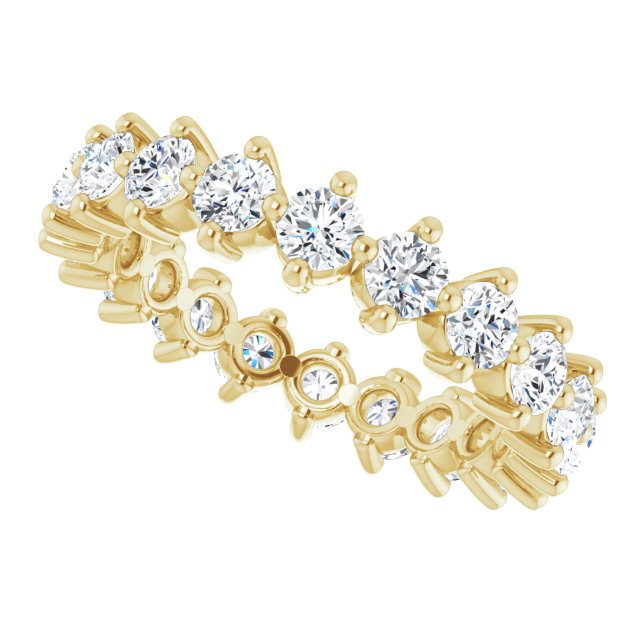 14K Gold Round Lab-Grown Diamond Eternity Band – 2.8 mm Stones - Yellow Gold - view 5