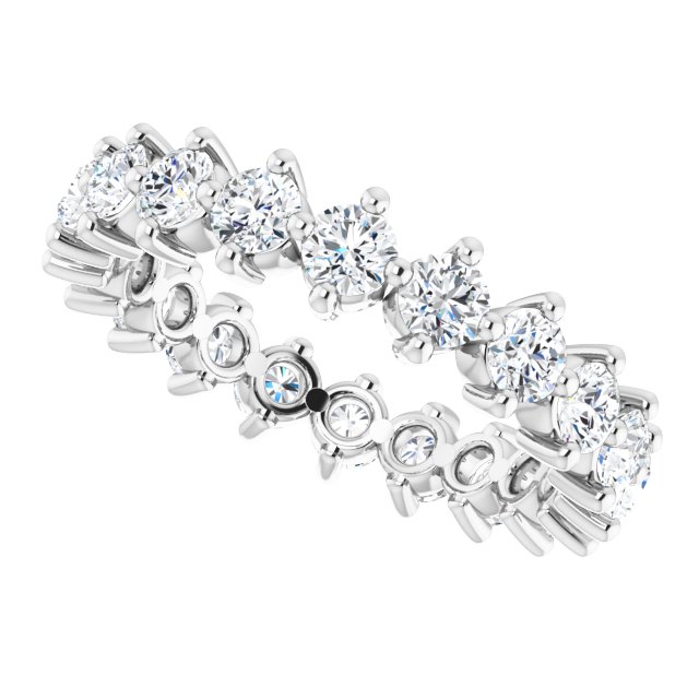 Platinum Round Lab-Grown Diamond Eternity Band – 2.8 mm Stones - view 5