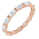 14K Gold Marquise Lab-Grown Diamond Eternity Band – 4.3x2.25 mm Stones - Rose Gold