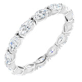 14K Gold Marquise Lab-Grown Diamond Eternity Band – 4.3x2.25 mm Stones - White Gold