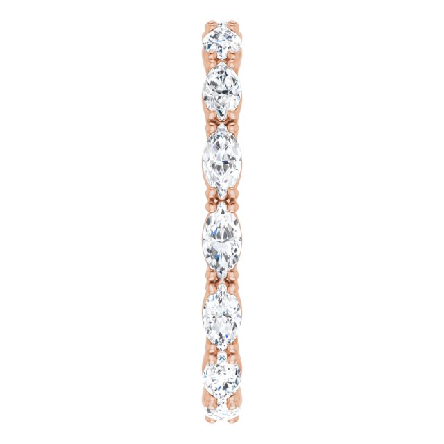 14K Gold Marquise Lab-Grown Diamond Eternity Band – 4x2 mm Stones - Rose Gold - view 4