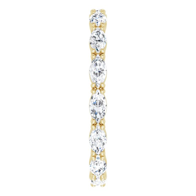14K Gold Marquise Lab-Grown Diamond Eternity Band – 4x2 mm Stones - Yellow Gold - view 4