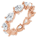 14K Gold Pear Lab-Grown Diamond Eternity Band – 6x4 mm Stones - Rose Gold
