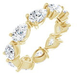 14K Gold Pear Lab-Grown Diamond Eternity Band – 6x4 mm Stones - Yellow Gold