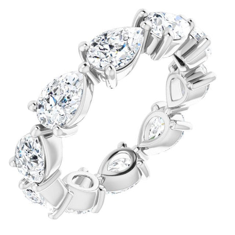 Platinum Pear Lab-Grown Diamond Eternity Band – 6x4 mm Stones