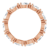 14K Gold Pear Natural Diamond Eternity Band – 5x3 mm Stones - Rose Gold - view 2
