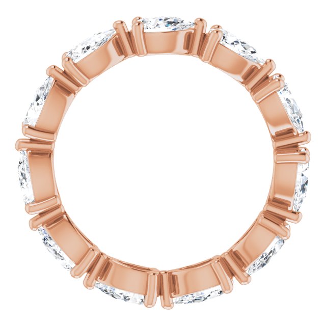 14K Gold Pear Natural Diamond Eternity Band – 5x3 mm Stones - Rose Gold - view 2