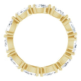 14K Gold Pear Natural Diamond Eternity Band – 5x3 mm Stones - Yellow Gold - view 2