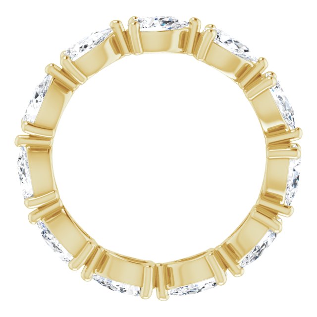 14K Gold Pear Natural Diamond Eternity Band – 5x3 mm Stones - Yellow Gold - view 2