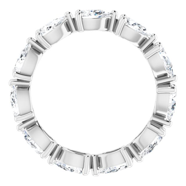 Platinum Pear Natural Diamond Eternity Band – 5x3 mm Stones - view 2