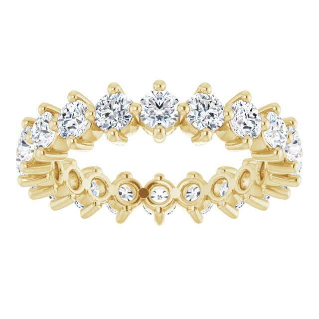 14K Gold Round Lab-Grown Diamond Eternity Band – 2.8 mm Stones - Yellow Gold - view 3