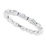 Platinum Marquise Lab-Grown Diamond Eternity Band – 4.3x2.25 mm Stones - view 5