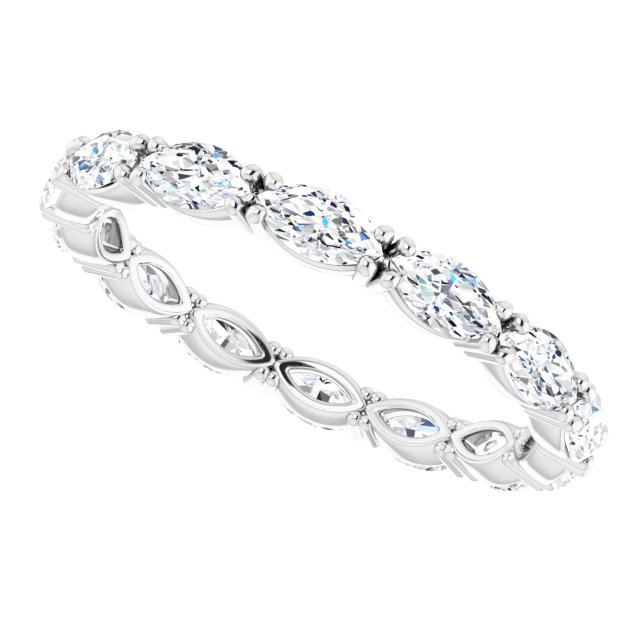 Platinum Marquise Lab-Grown Diamond Eternity Band – 4.3x2.25 mm Stones - view 5