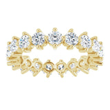 14K Gold Round Lab-Grown Diamond Eternity Band – 3 mm Stones - Yellow Gold - view 3