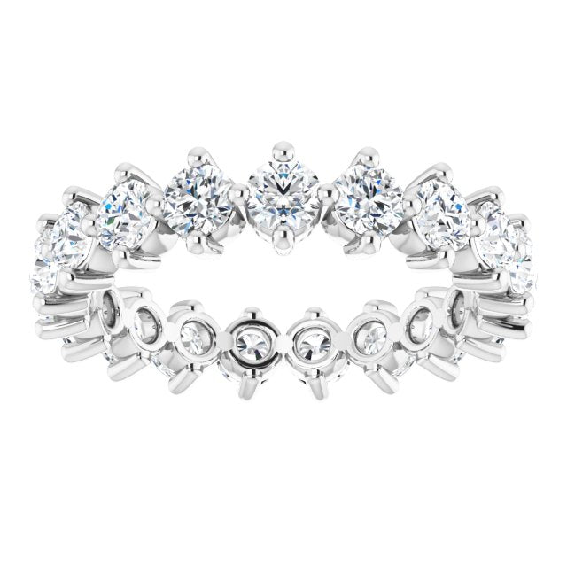Platinum Round Lab-Grown Diamond Eternity Band – 3 mm Stones - view 3