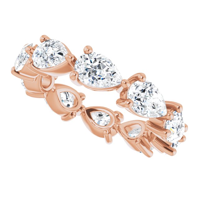 14K Gold Pear Lab-Grown Diamond Eternity Band – 6x4 mm Stones - Rose Gold - view 5