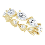14K Gold Pear Lab-Grown Diamond Eternity Band – 6x4 mm Stones - Yellow Gold - view 5
