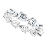 Platinum Pear Natural Diamond Eternity Band – 6x4 mm Stones - view 5