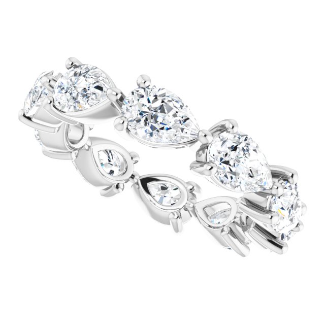 14K Gold Pear Lab-Grown Diamond Eternity Band – 6x4 mm Stones - White Gold - view 5
