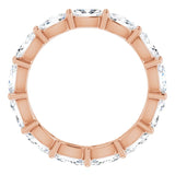 14K Gold Oval Lab-Grown Diamond Eternity Band – 5x3 mm Stones - Rose Gold - view 2