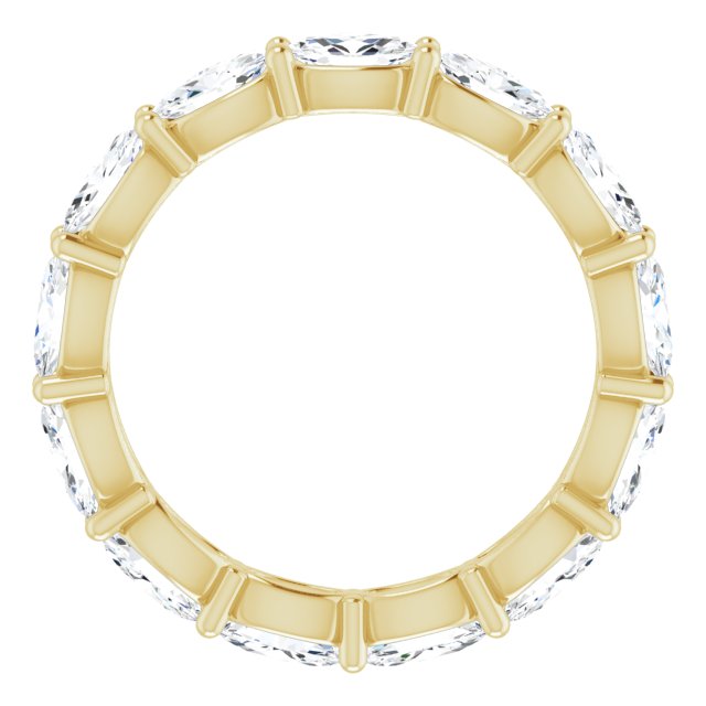 14K Gold Oval Natural Diamond Eternity Band – 5x3 mm Stones - Yellow Gold - view 2