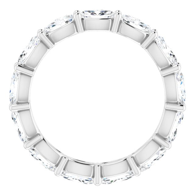 Platinum Oval Lab-Grown Diamond Eternity Band – 5x3 mm Stones - view 2