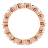 14K Gold Pear Lab-Grown Diamond Eternity Band – 4x3 mm Stones - Rose Gold - view 2