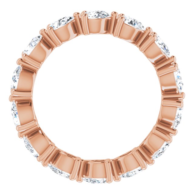 14K Gold Pear Lab-Grown Diamond Eternity Band – 4x3 mm Stones - Rose Gold - view 2