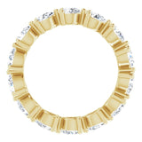 14K Gold Pear Natural Diamond Eternity Band – 4x3 mm Stones - Yellow Gold - view 2